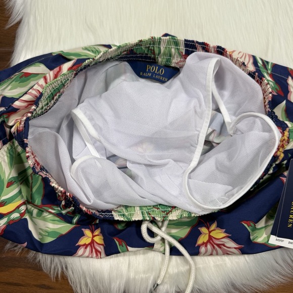 Polo Ralph Lauren Men's Small Blue Floral Traveler Swim Trunks Board Shorts - Picture 9 of 10